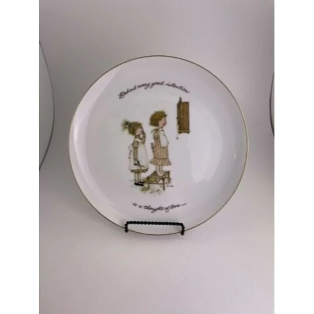 Vintage 1973 Classic Edition Holly Hobbie Plate Good Intentions Haircut 10.5